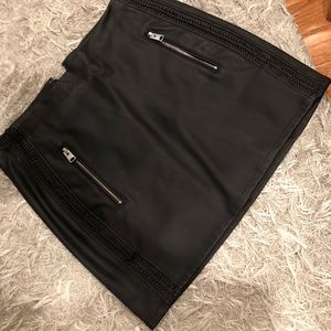 Express Black Leather Skirt